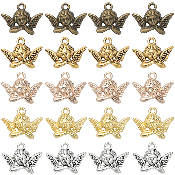 100 шт 5 цвета подвески из сплава в тибетском стиле, ангельское очарование