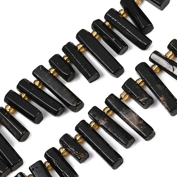 Натуральный черный турмалин бисер нитей, колонка