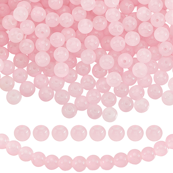 3 нити из запекаемых окрашенных искусственных стеклянных круглых бусин из нефрита