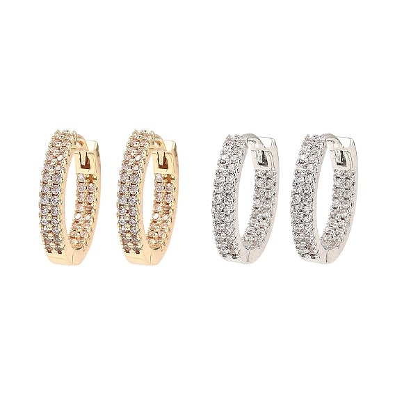 Messing micro pave zirkonia ohrreifen, Runde