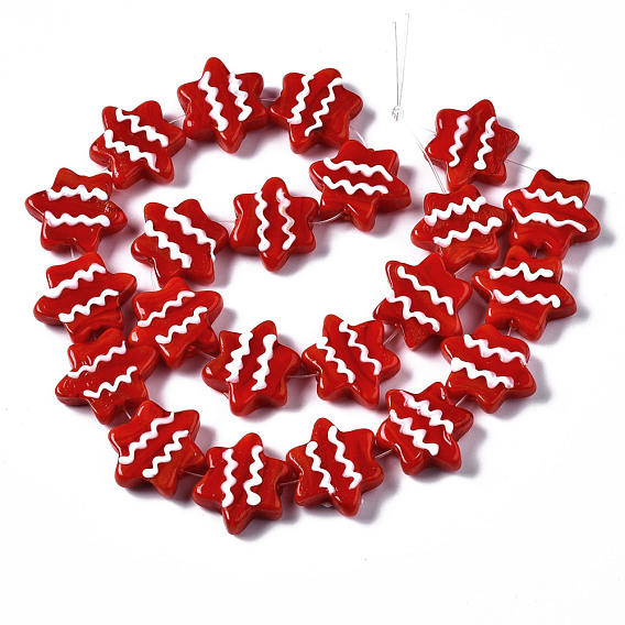Handmade Bumpy Lampwork Beads Strands, Starfish
