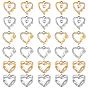 30Stück 6Stile Legierung Kristall Strass Anhänger, Herzanhänger zum Muttertag