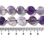 Natural Amethyst Beads Strands, with Seed Beads, Faceted Hexagonal Cut, Flat Round