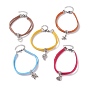 Faux Suede Cord Multi-strand Bracelet with Charm for Women