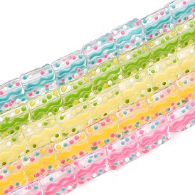 Нити стеклянных эмалевых бусин, треугольник с точкой