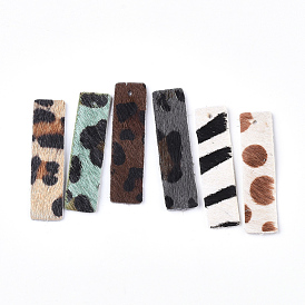 Кожа подвески, прямоугольник с леопардовым рисунком