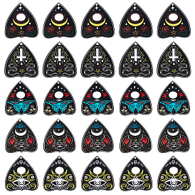 20шт 5 стили непрозрачные акриловые подвески с принтом, чёрные