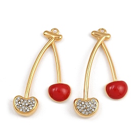 304 из нержавеющей стали горный хрусталь подвески, Эмаль стиле, вишня, ионное покрытие (ip)