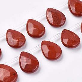 Natural Red Jasper Beads Strands, Top Drilled Beads, Faceted, Teardrop