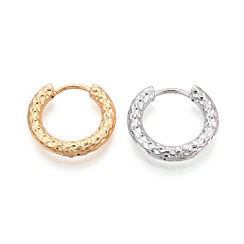 Серьги из 304 нержавеющей стали, текстурированное кольцо