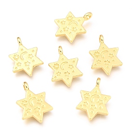 Pendentifs en alliage, plaqué longue durée, avec anneau de saut, étoile de david