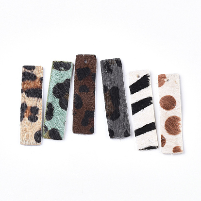 Кожа подвески, прямоугольник с леопардовым рисунком