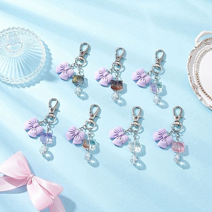 7украшения подвески из смолы, форма кошки с бантом, со стеклом