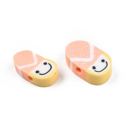 Handmade Polymer Clay Beads, Corn with Smiling Face