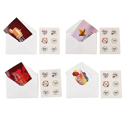 Прямоугольная бумажная поздравительная открытка ко дню Дивали, с конвертом и наклейкой