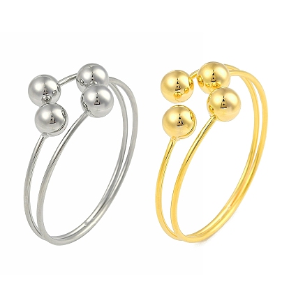 Круглые латунные открытые браслеты-манжеты для женщин