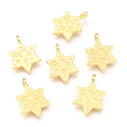 Pendentifs en alliage, plaqué longue durée, avec anneau de saut, étoile de david