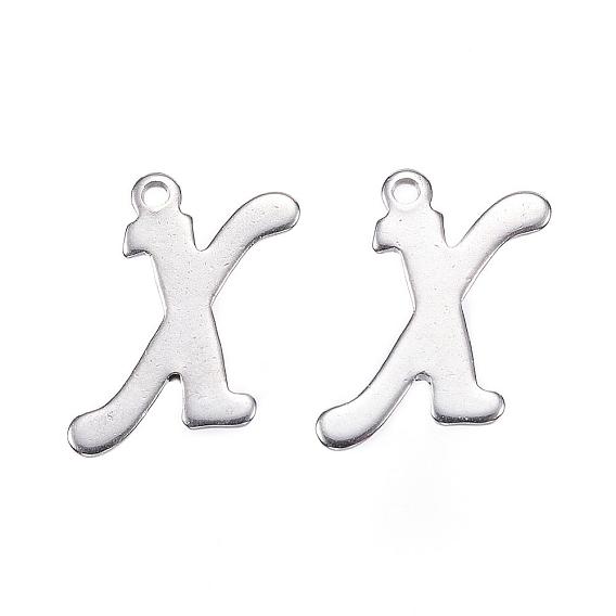304 Stainless Steel Letter Charms, Letter.X