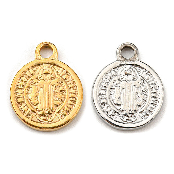 304 прелести нержавеющей стали, Плоский круглый амулет с изображением бога и священного писания