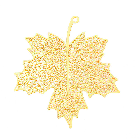 Латунные филигранные большие подвески, кленового листа, гравированные металлические украшения