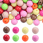120 шт 8 цвета непрозрачные акриловые бусины, круглые