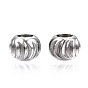 201 Stainless Steel Corrugated Beads, Round