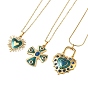 304 Подвески-колье из нержавеющей стали с эмалью бирюзового цвета для женщин, золотые