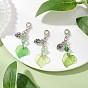 3шт. акриловые подвесные украшения в виде листьев, с подвесками в виде сосновых шишек из сплава и застежками-карабинами
