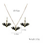 Minimalist Gothic Bat Earrings and Necklace Set for Women Halloween Costume