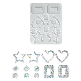 DIY Heart/Star/Teardrop Pendant Silicone Molds, Resin Casting Molds, for UV Resin, Epoxy Resin Jewelry Making