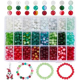 1080 шт. 24 стили смешанные стеклянные бусины, Бусины Кошачие Глаза, круглые