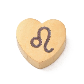 304 из нержавеющей стали бусы, сердце с рисунком созвездия, золотые