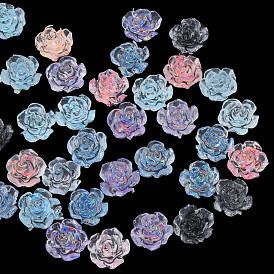 Cabochons de résine transparente, avec paillettes paillettes / paillette, fleur