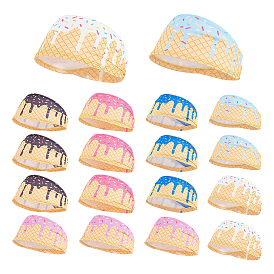 18Pcs 6 Colores Polyester Sports Sweatband, Ice Cream Pattern Headband for Yoga Indoor Outdoor Sports