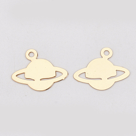 Brass Universe Space Charms, Etched Metal Embellishments, Long-Lasting Plated, Planet