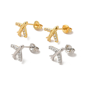 Серьги-гвоздики в виде самолета из прозрачного кубического циркония, стеллаж для латунных украшений для женщин, без свинца и без кадмия