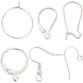 120шт. 6 стиль 304 и 316 фурнитура для сережек из хирургической нержавеющей стали, серьги-кольца и защелки, фурнитура и крючки для сережек