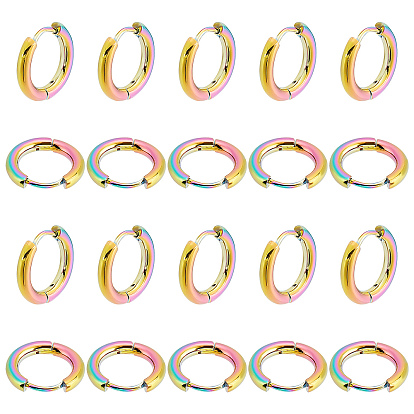 10Pairs 304 Stainless Steel Huggie Hoop Earrings, Hypoallergenic Earrings, Ring