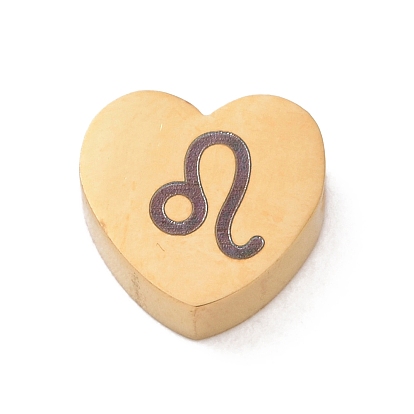 304 из нержавеющей стали бусы, сердце с рисунком созвездия, золотые