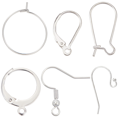 120шт. 6 стиль 304 и 316 фурнитура для сережек из хирургической нержавеющей стали, серьги-кольца и защелки, фурнитура и крючки для сережек