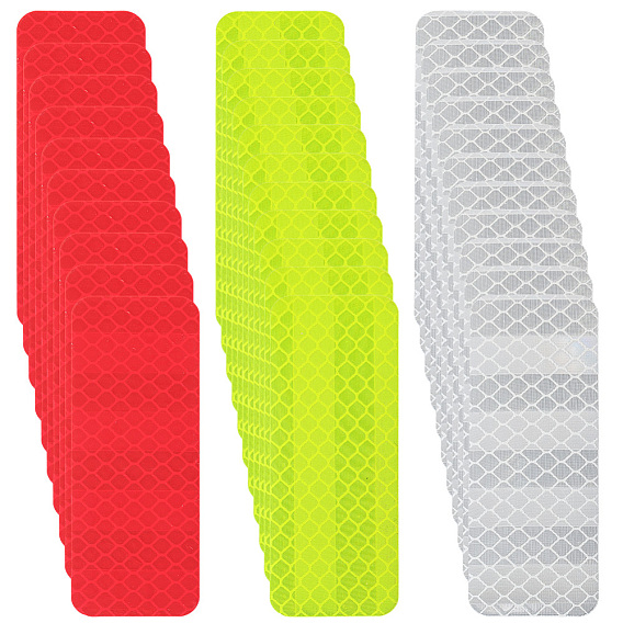 60 шт. 3 цветные светоотражающие наклейки для животных из пластика, украшение для мотоциклов и велосипедов, прямоугольные