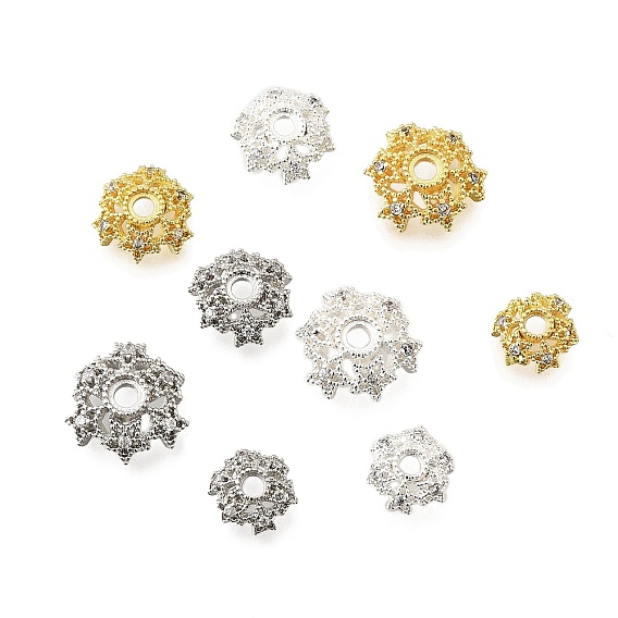 Звездные латунные колпачки с микропаве из кубического циркония, стойки покрытие, долговечный, без свинца и без кадмия