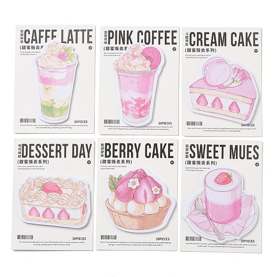 30 листы серии сладких распродаж, блокнот для заметок, наклейки с наклейками, для офисного школьного чтения