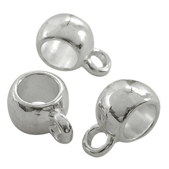 Барабанные тибетском стиле сплава вешалки ссылки, трубные поручители, петля под залог, без кадмия, без никеля и без свинца, 11.5x8x5.5 мм, отверстие : 2 мм, внутренний диаметр: 6 мм