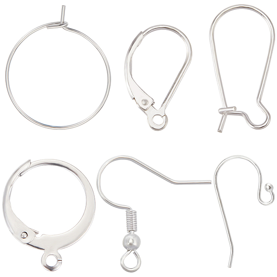 120шт. 6 стиль 304 и 316 фурнитура для сережек из хирургической нержавеющей стали, серьги-кольца и защелки, фурнитура и крючки для сережек