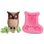 Cute Owl Design DIY Food Grade Silicone Molds, Fondant Molds, For DIY Cake Decoration, Chocolate, Candy, UV Resin & Epoxy Resin Jewelry Making, 58x57x11mm