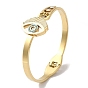 Eye 304 Stainless Steel Rhinestone Hinged Bangles for Women