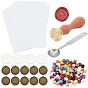 DIY Scrapbook Making Kits, Including Sealing Wax Particles, Candles, Stainless Steel Spoon, Diamond Painting Release Paper, Alloy Pendant Cabochon Settings, Brass Wax Seal Stamp and Wood Handle