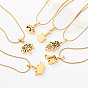 304 de acero inoxidable collares pendientes, dorado