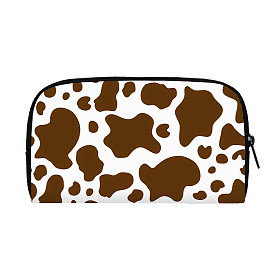 Cow Print Polyester Wallets with Zipper for Women's Bags, Rectangle